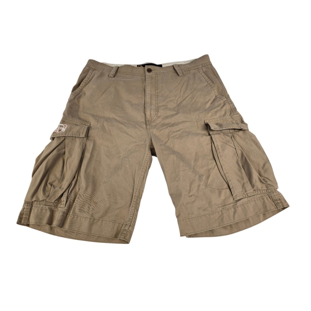 Nautica Jeans Co Mens 36 Khaki Tan Cotton Cargo Shorts Relaxed Fit VDR 731 306